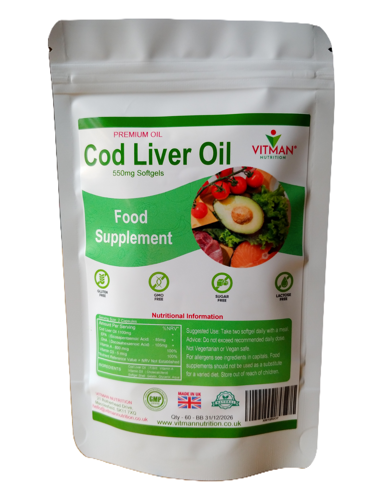 Cod Liver Oil 550mg Softgels