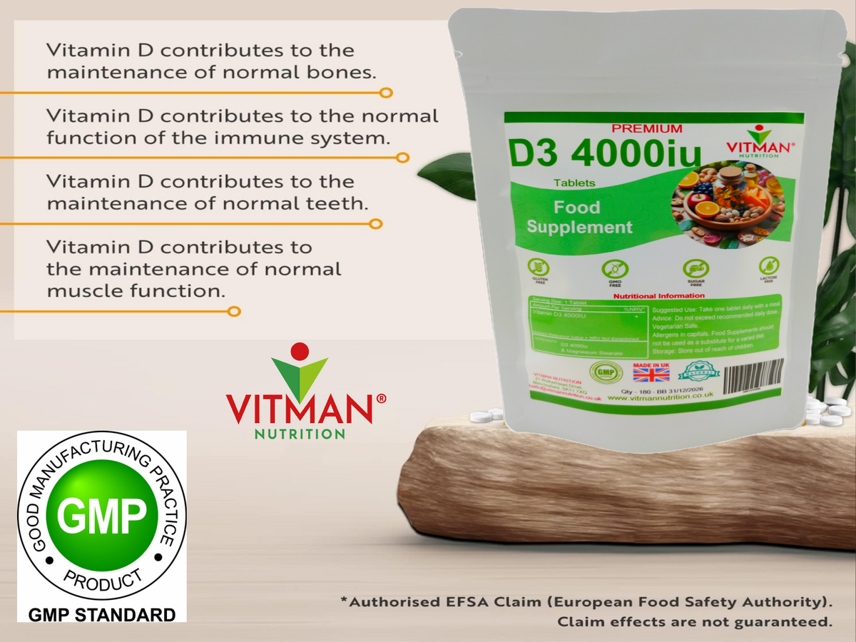 Pure Vitamin D3 Tablets 4000iu