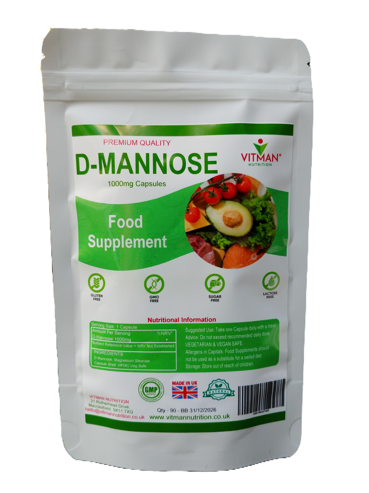 D-Mannose 1000mg Capsules