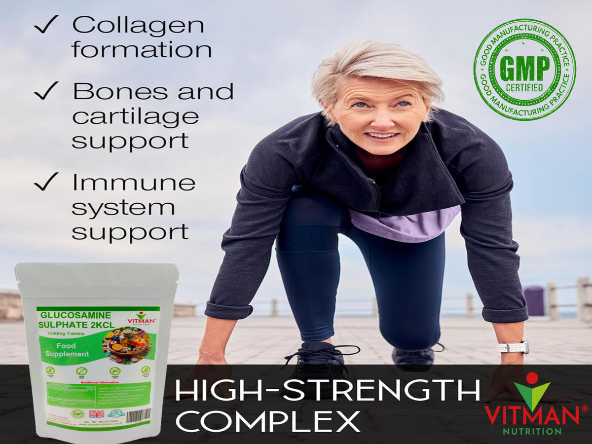 Glucosamine Sulphate 1500mg 2KCL - Joint & Anti inflammatory Support