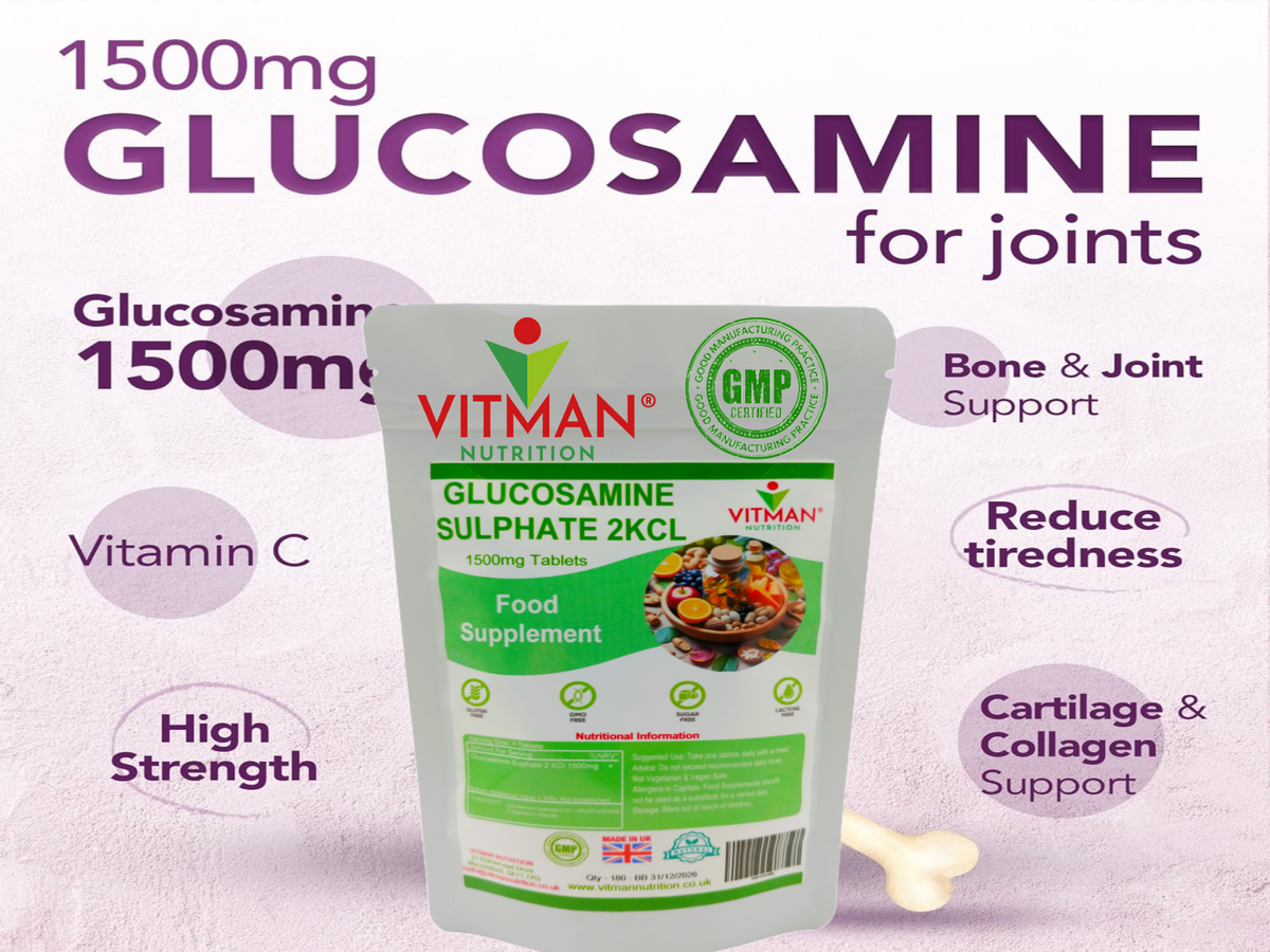 Glucosamine Sulphate 1500mg 2KCL - Joint & Anti inflammatory Support