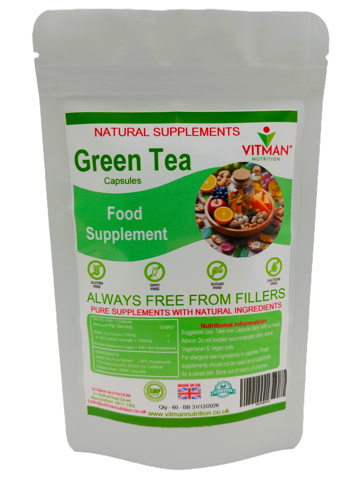 Pure Natural Green Tea Extract Capsules