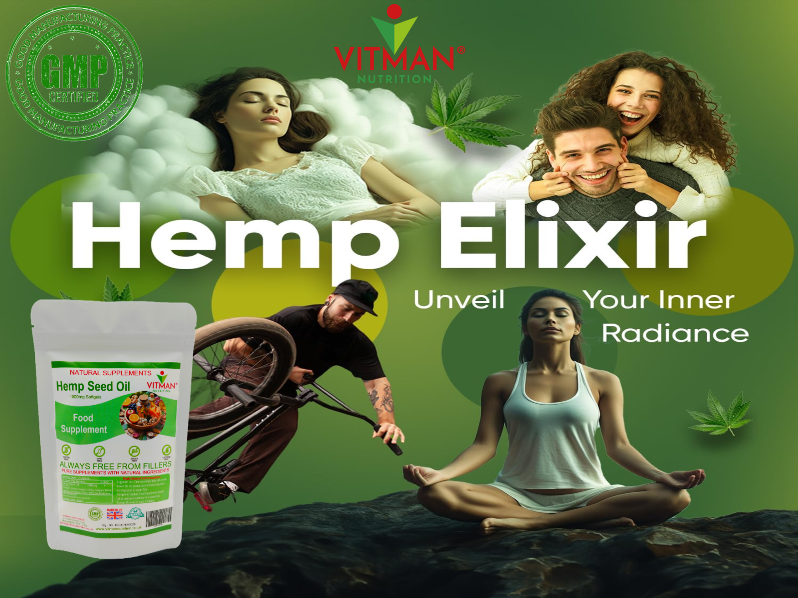 Pure Natural Hemp Seed Oil 1000mg– VitMan Nutrition