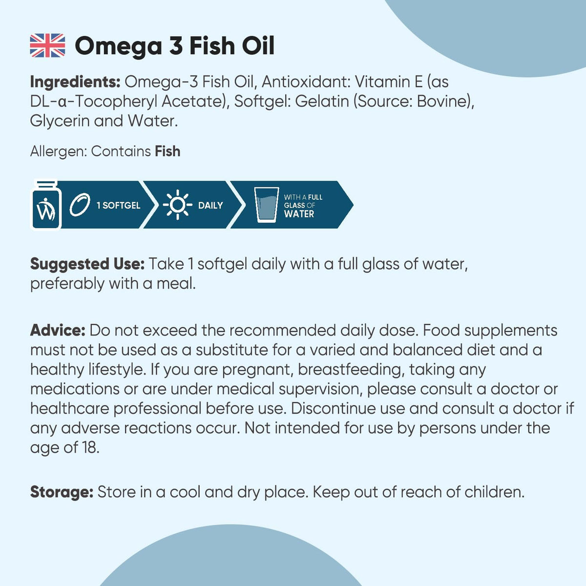 Pure Natural Omega 3 Fish Oil