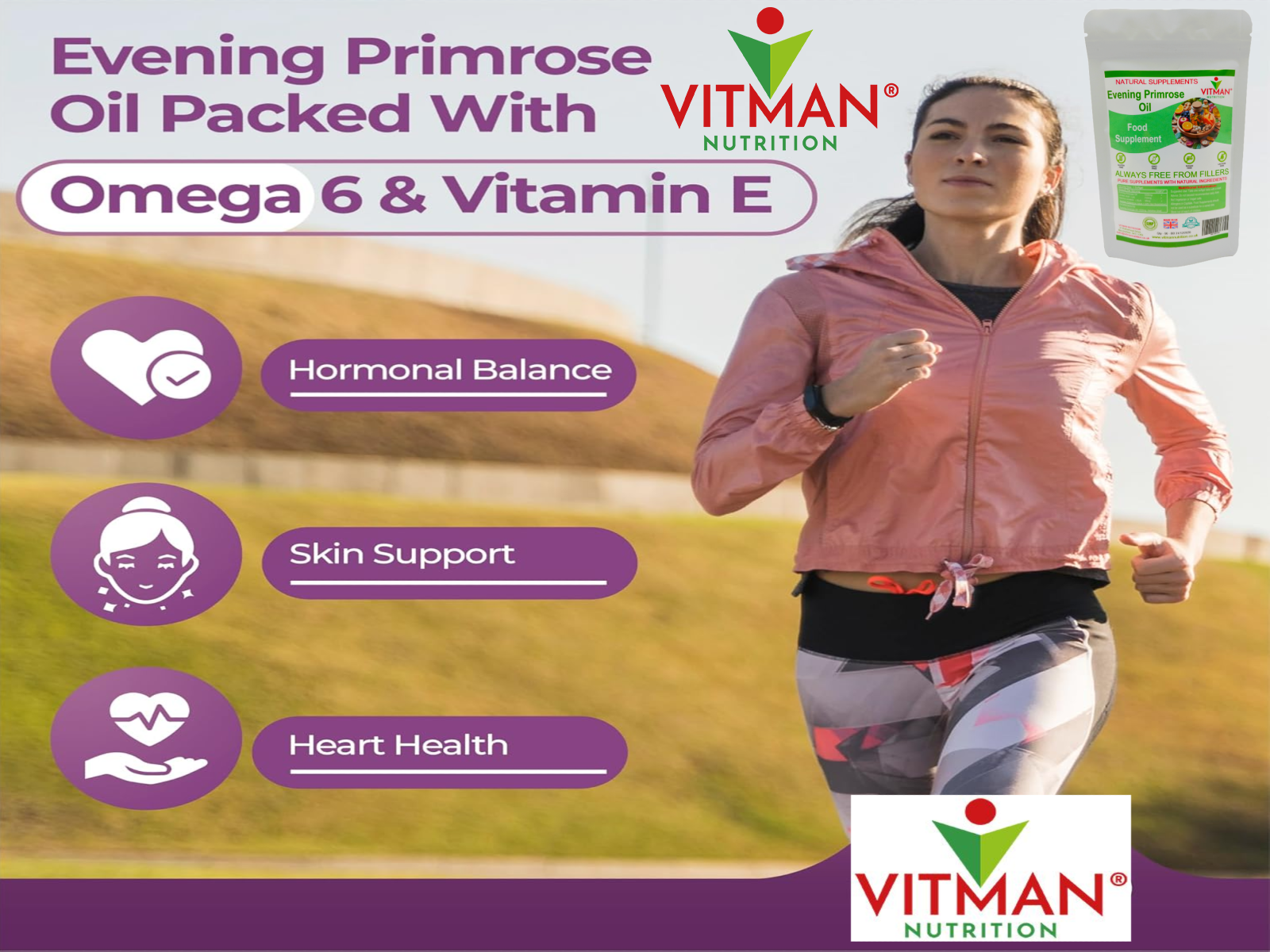 Pure Natural Evening Primrose Oil– VitMan Nutrition