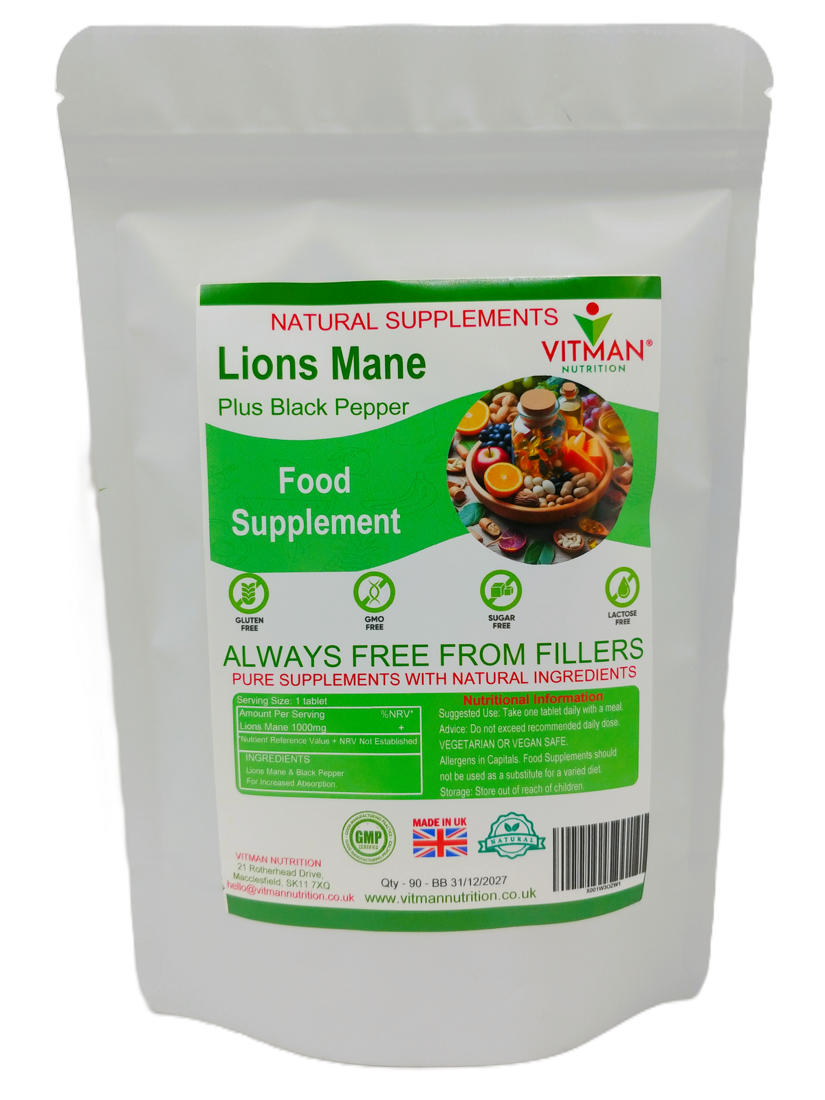Lions Mane Pack from VitMan Nutrition